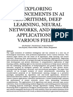 Exploring Advancements in AI Algorithms, Deep Learning, Neural Networks, and Their Applications in Various Fields