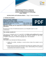 Activity Guide and Evaluation Rubric - Stage 1 - Course Recognition