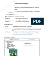 DETAILED LESSON PLAN IN MATHEMATICS IV - Docx (Identifying and Describing Different Quadrilaterals)