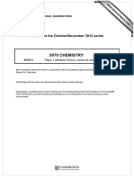 5070 Chemistry: MARK SCHEME For The October/November 2012 Series