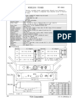 1490 WT 5810 Uhf Wireless Tuner Specification