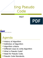 Writing PsuedoCode