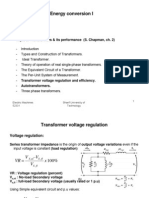 Energy Conversion I: Topic 2: Transformers & Its Performance (S. Chapman, Ch. 2)