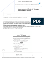 CBSE Class 7 Mental Maths Simple Equations Worksheet