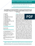 The Impact of Promix Probiotics On The Growth and Survival of Pangas (Pangasius Pangasius) in The Biofloc System at 40% CP Feed