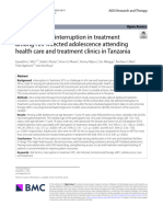 Risk Factors For Interruption in Treatment Among HIV-infected Adolescence Attending Health Care and Treatment Clinics in Tanzania