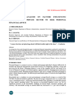 An Empirical Analysis On Factors Influencing Individuals in Private Sector To Seek Personal Financial Advice