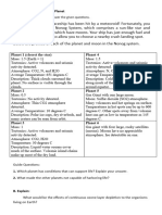 Activity Sheets For ELS Q1 The Uniqueness of Planet Earth