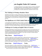 Bachelor Thesis English Table of Contents