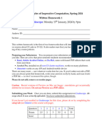 15-122: Principles of Imperative Computation, Spring 2024 Written Homework 1 Due On