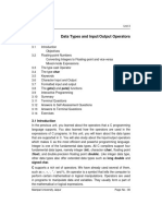 Data Types and Input or Output Operators