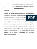 Knowledge and Preventive Practices of Mother To Child Transmission (PMTCT) Services Among Pregnant Women in Calabar Municipality