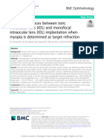 Clinical Differences Between Toric Intraocular Len