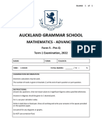 Maths Pre-Q 2022 Term 1 Exam