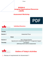 LMOR Assessment 1 Session - Discussion