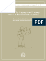 Studies in The Languages and Language Contact in Pre-Hellenistic Anatolia (2021)