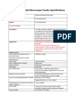 Industrial Digital Microscope Tender Specifications