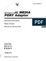 Digital Media PORT Adapter: Operating Instructions Mode D'emploi Manual de Instrucciones