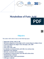 Metabolism of Fatty Acid