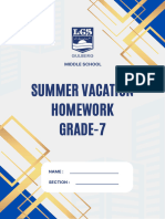 Grade 7 Summer Homework