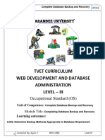 Complete Database Backup and Recovery LO2
