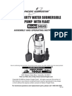 3/4 HP Dirty Water Submersible Pump With Float: Assembly and Operating Instructions