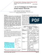 Current State of Art Techniques in Underwater Wireless Sensor Network