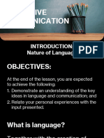 Lesson 1 - Nature of Language