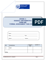 Grade 5 Mathematics Fat 1 2 Test