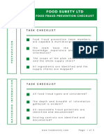 Food Fraud Prevention Checklist - Food Surety Limited