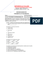 Fundamentals of Mathematics Midterm Exam