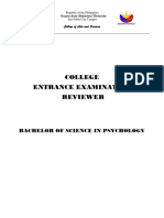 Psychology Entrance Examination Reviewer