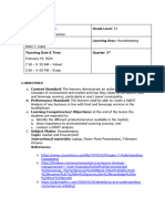 Lesson Plan #2 - Market & Environment