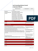Advisory Council First Semester Minutes