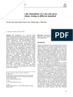 Comparative Study On The Degradation of A Zinc-Rich Epoxy Primeracrylic Polyurethane Coating in Different Simulated Atmospheric Solutions