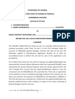 Baganja Anor V Henley Property Developers LTD (HCCS 47 of 2012) 2015 UGCommC 34 (13 February 2015)