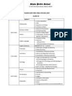 Class XI - Assessment Syllabus and Time Table For 2023-2024