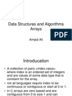 Data Structures and Algorithms Arrays: Amjad Ali