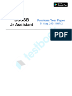 DSSSB Junior Assistant Official Paper (Held On - 31 Aug, 2021 Shift 2)