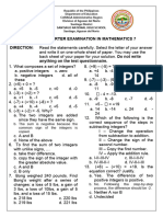 Second Quarter Grade 7 Examination 