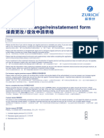 HK00017 Premium Change Reinstatement Form