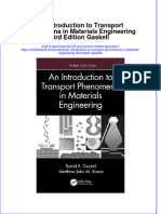 Full Chapter An Introduction To Transport Phenomena in Materials Engineering 3Rd Edition Gaskell PDF