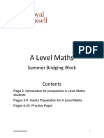 Maths Bridging Work 20201