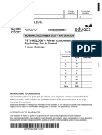 Gce A Level: Monday, 5 October 2020 - Afternoon Psychology: Past To Present