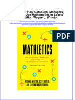 Ebook Mathletics How Gamblers Managers and Fans Use Mathematics in Sports 2Nd Edition Wayne L Winston Online PDF All Chapter