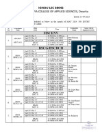 Practical Schedule IGNOU MAY 2024 RC3