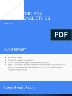 Audit Report and Professional Ethics