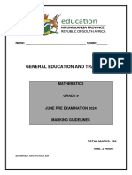 Grade 9 Pre June 2024 Marking Guidelines