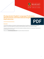 International Office English Language Entry Requirements Postgraduate 21-09-21 Waikato Print Edited by CeTTL 24-3-23 v2