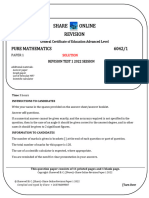 Solution 2022 Paper 1 Test 1 (Pure Mathematics) MR Share